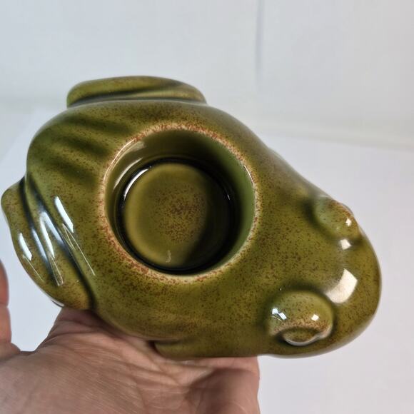Partylite Frog Votive Candle Holder Green Ceramic Tea Light Retired - Picture 8 of 8